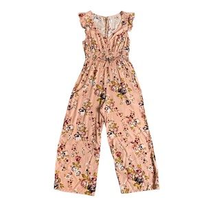 Cap Sleeve One Piece Floral Pant Suit